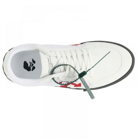 Off-White Ayakkabı Vulcanized Beyaz/Kırmızı - Off White Erkek Ayakkabı Kırmızı Off White Ayakkabı Erkek Beyaz Kırmızı Logo