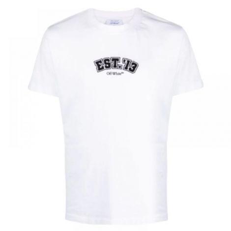 Off-White Tişört Logic  Beyaz - Off White Erkek Tisort Off White Men T Shirt Off White Tisort Off White Logic T Shirt Beyaz