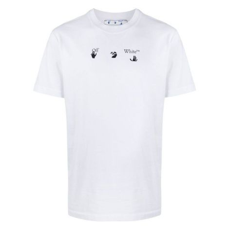 Off White Tişört Spray Logo Beyaz - Off White T Shirt 2021 Man Off White Tops Peace Worldwide Beyaz