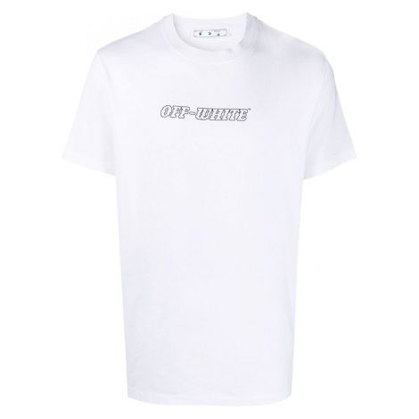 Off White Tişört Pascal Beyaz - Off White T Shirt Man Off White Tops Pascal Cotton Beyaz