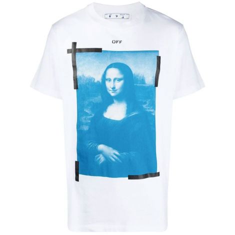 Off White Tişört Mona Lisa Beyaz - Off White T Shirt Mona Lisa Graphic Print Slim Tisort Beyaz