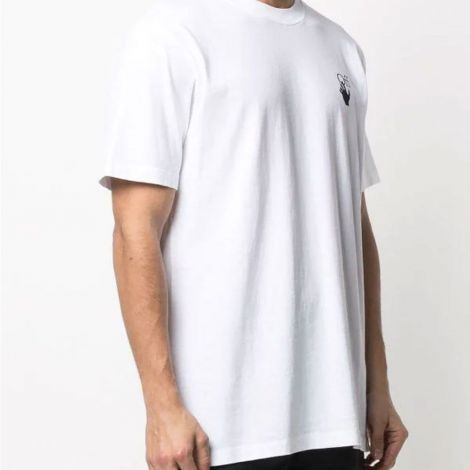 Off White Tişört Logo Beyaz - Off White Tisort Logo Print Cotton T Shirt Beyaz