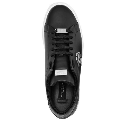 Philipp Plein Ayakkabı Lo-Top Sneakers Siyah - Philipp Plein Ayakkabi Leather Lo Top Sneaker The Plein Beyaz Siyah