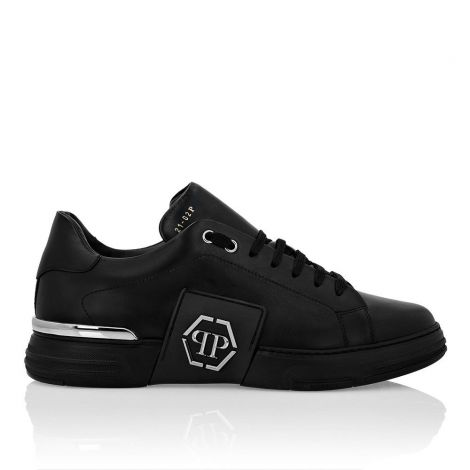 Philipp Plein Ayakkabı Lo-Top Sneakers Siyah - Philipp Plein Ayakkabi Leather Lo Top Sneakers Silver Black Siyah