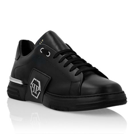 Philipp Plein Ayakkabı Lo-Top Sneakers Siyah - Philipp Plein Ayakkabi Leather Lo Top Sneakers Silver Black Siyah