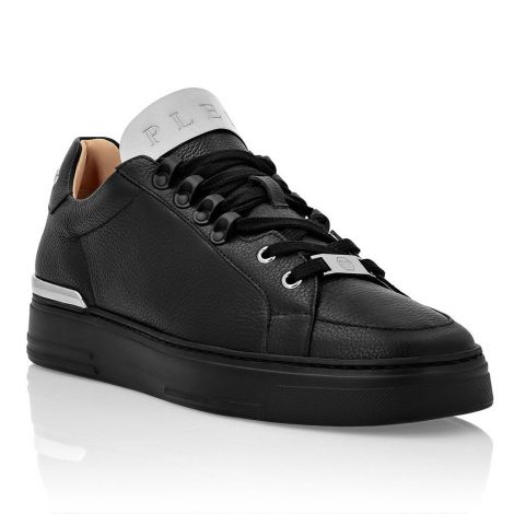 Philipp Plein Ayakkabı Lo-Top Sneakers Siyah - Philipp Plein Ayakkabi Leather Lo Top Sneakers Silver Gumus Siyah