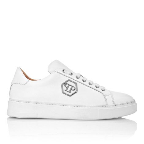 Philipp Plein Ayakkabı Lo-Top Sneakers Beyaz - Philipp Plein Ayakkabi Leather Lo Top Sneakers The Plein Beyaz