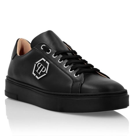 Philipp Plein Ayakkabı Lo-Top Sneakers Siyah - Philipp Plein Ayakkabi Leather Lo Top Sneakers The Plein Siyah