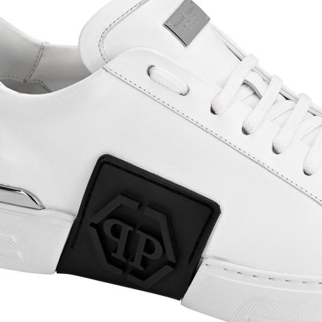 Philipp Plein Ayakkabı Lo-Top Hexagon Beyaz - Philipp Plein Ayakkabi Phantom Kick Lo Top Leather Hexagon Beyaz