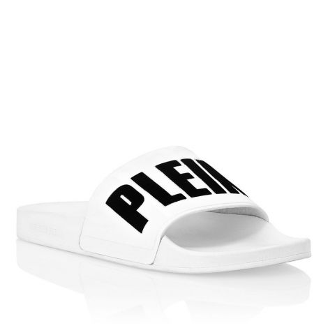 Philipp Plein Terlik Flat Gummy Sandals Beyaz - Philipp Plein Terlik Flat Gummy Sandals Philipp Plein Tm Beyaz