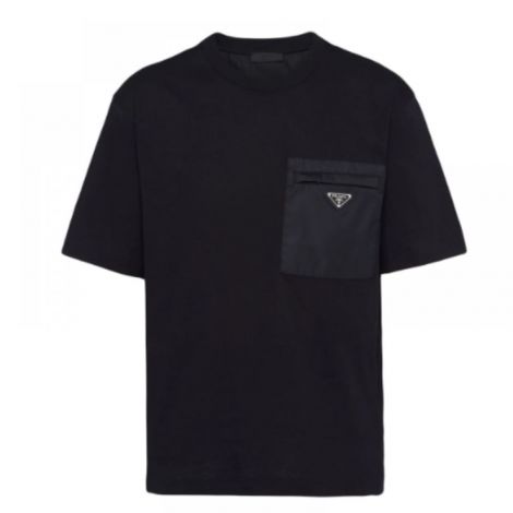 Prada Tişört Logo Patch Siyah - Prada Logo Patch T Shirt Siyah