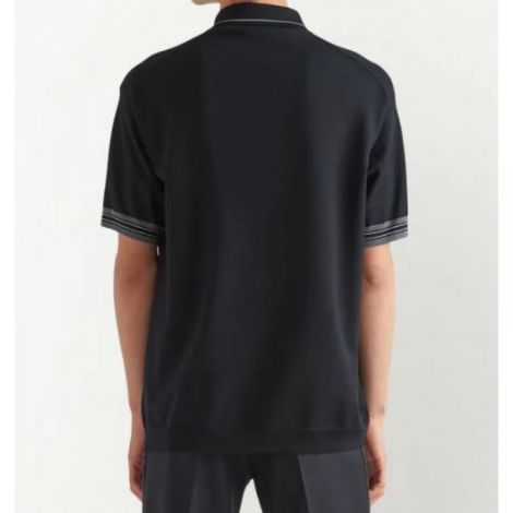 Prada Tişört Superfine Polo Siyah - Prada Superfine Polo T Shirt Siyah
