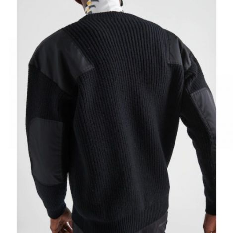 Prada Sweatshirt Wool Re-Nylon Sweater Siyah - Prada Wool Re Nylon Sweater Prada Erkek Sweatshirt Prada Sweater Prada Erkek Sweater Siyah