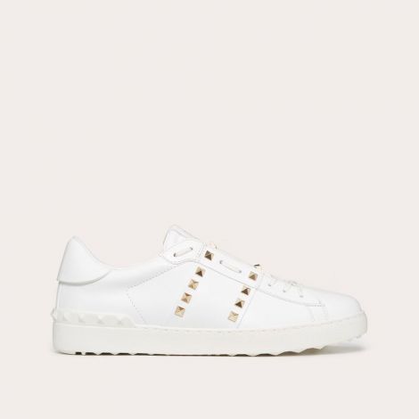 Valentino Ayakkabı Rockstud Beyaz - Valentino Ayakkabi Calfskin Untitled Rockstud Sneaker Beyaz