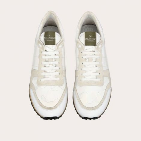 Valentino Ayakkabı Rockrunner Beyaz - Valentino Ayakkabi Camouflage Rockrunner Sneaker Beyaz