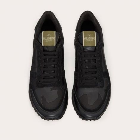 Valentino Ayakkabı Rockrunner Siyah - Valentino Ayakkabi Camouflage Rockrunner Sneaker Noir Siyah