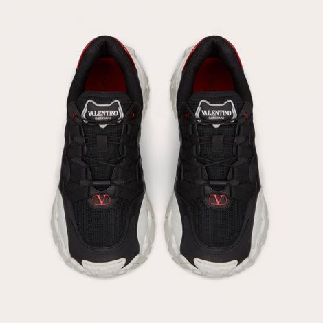 Valentino Ayakkabı Climbers Siyah - Valentino Ayakkabi Fabric And Leather Climbers Sneaker Beyaz Siyah