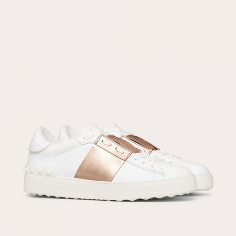 Valentino Ayakkabı Metallic Beyaz - Valentino Ayakkabi Open Sneaker Metallic Pembe Beyaz