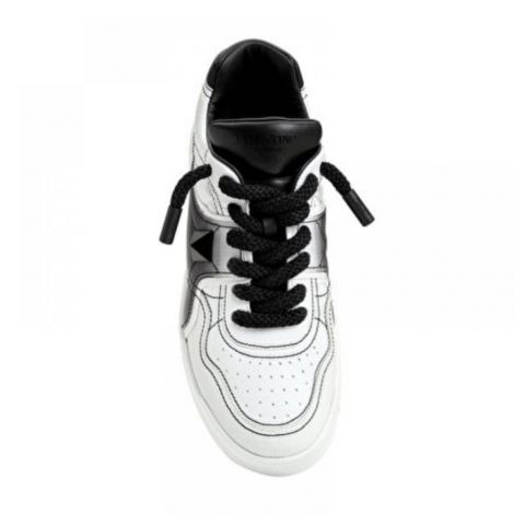 Valentino Ayakkabı  One Stud Xl Beyaz/Siyah - Valentino Garavani One Stud Xl Sneaker Valentino Garavani Erkek Ayakkabi Valentino Ayakkabi Beyaz