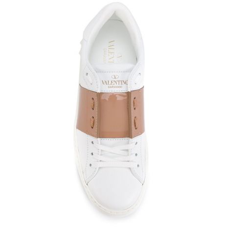 Valentino Ayakkabı Open Beyaz - Valentino Garavani Open Sneakers Kahverengi Beyaz