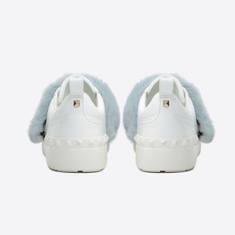 Valentino Ayakkabı Mink Fur Beyaz - Valentino Mink Fur Sneaker Ayakkabi Kadin Beyaz