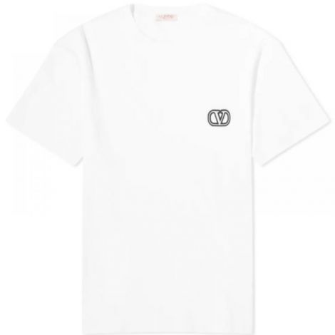 Valentino Tişört  V Logo  Beyaz - Valentino V Logo T Shirt Valentino Men T Shirt Valentino Tisort Valentino Erkek Tisort Beyaz