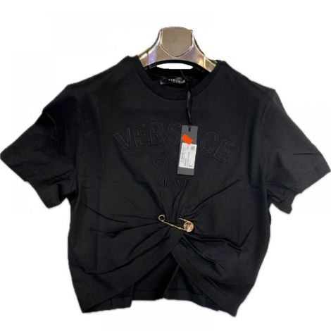 Versace Tişört Siyah - Versace Women T Shirt Versace Kadin Tisort Versace Tisort 8887 Siyah